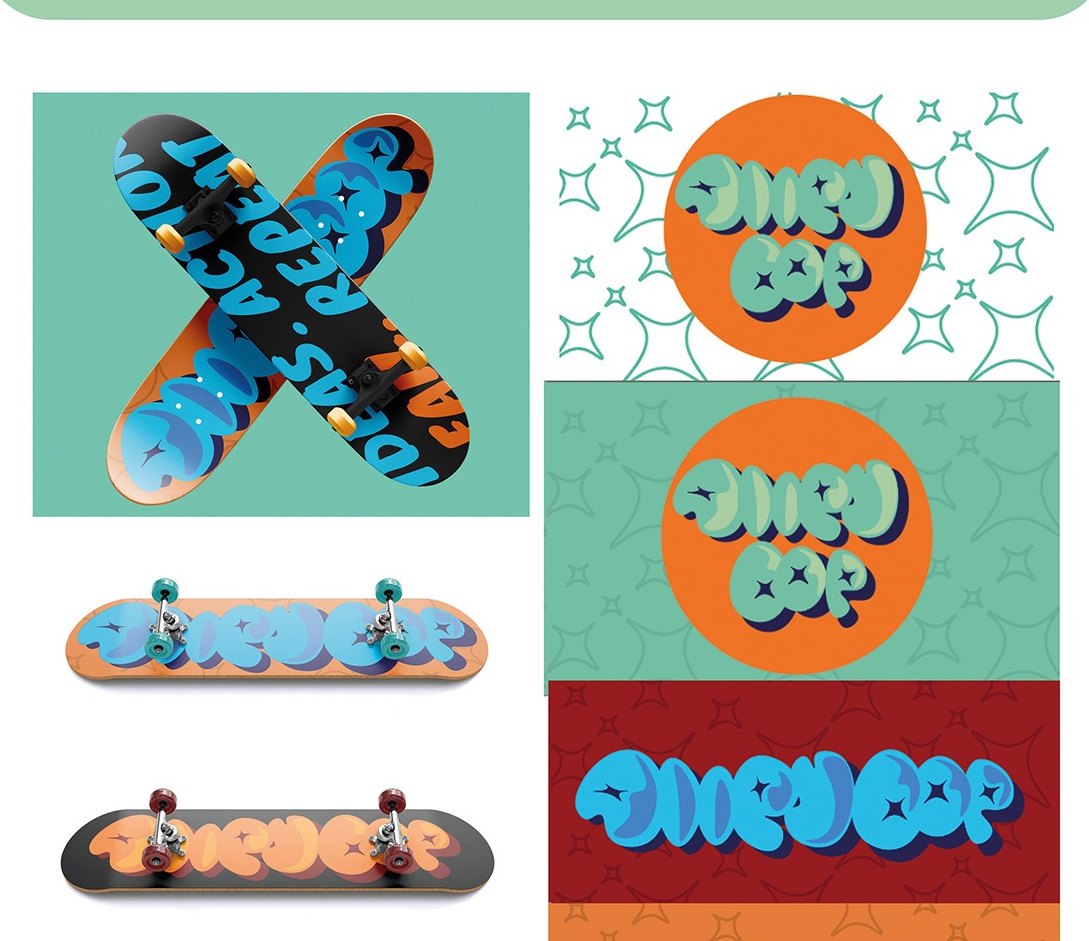 Deck graphics and wordmark colourways