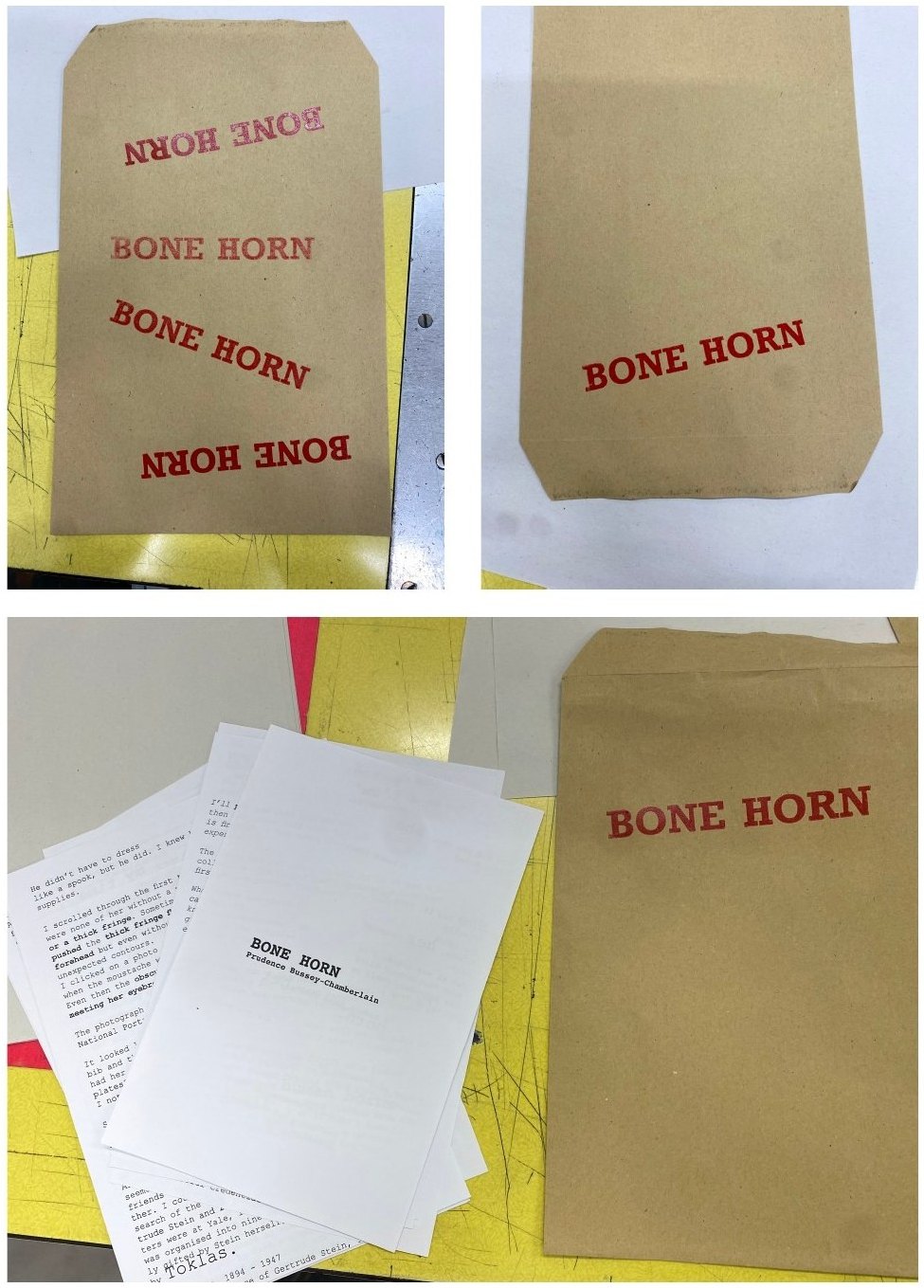 Final outcome — manila envelopes stamped in red