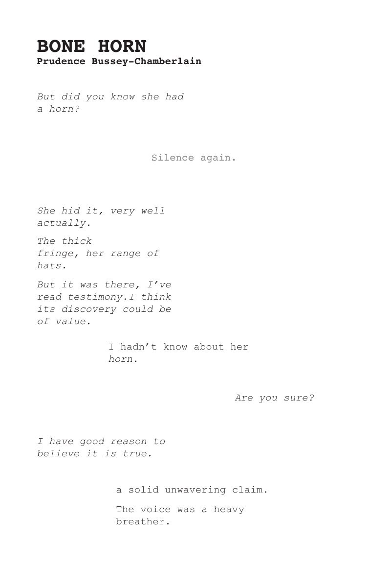 Title page — text by Prudence Bussey-Chamberlain