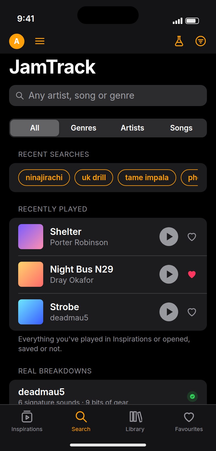 Search, and what you have played recently