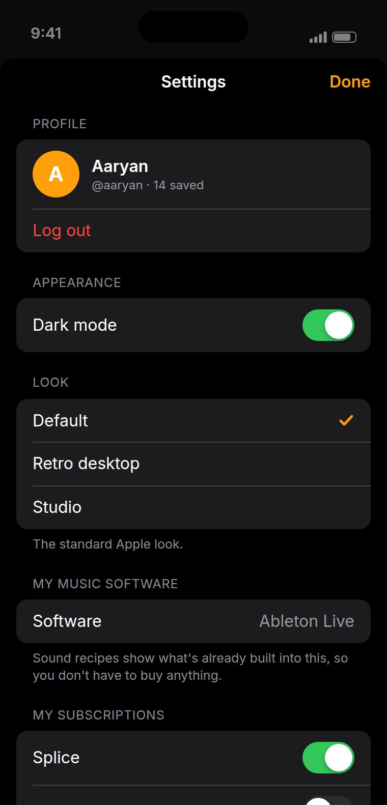 Settings