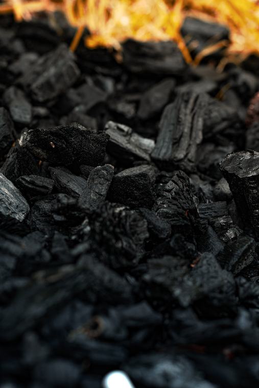 Coals, still going underneath