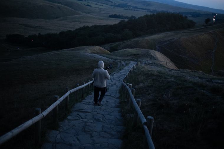 A path, and somebody a long way down it