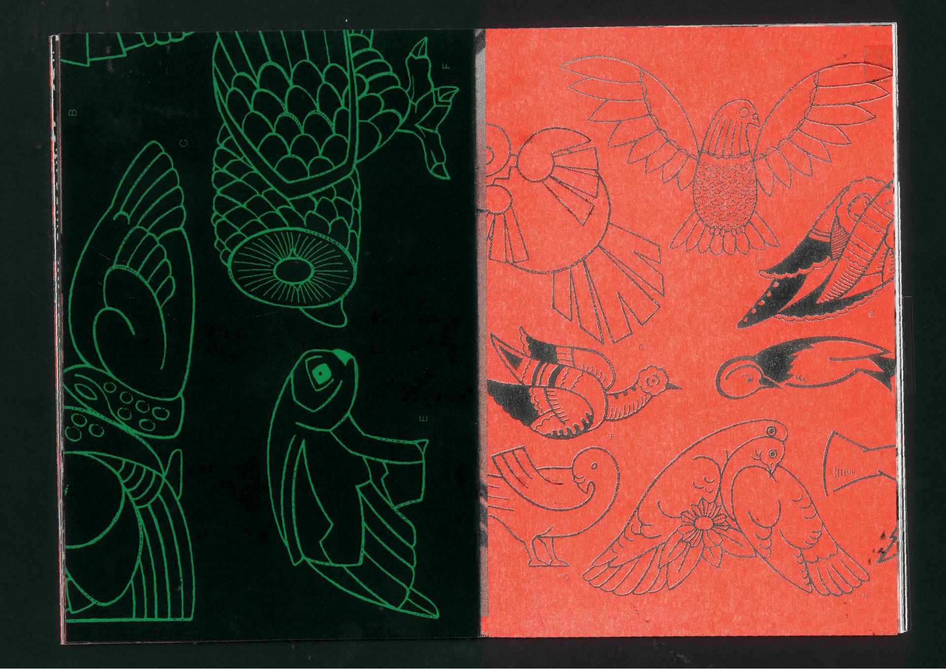 Fig. 08 — Traced birds, green and red