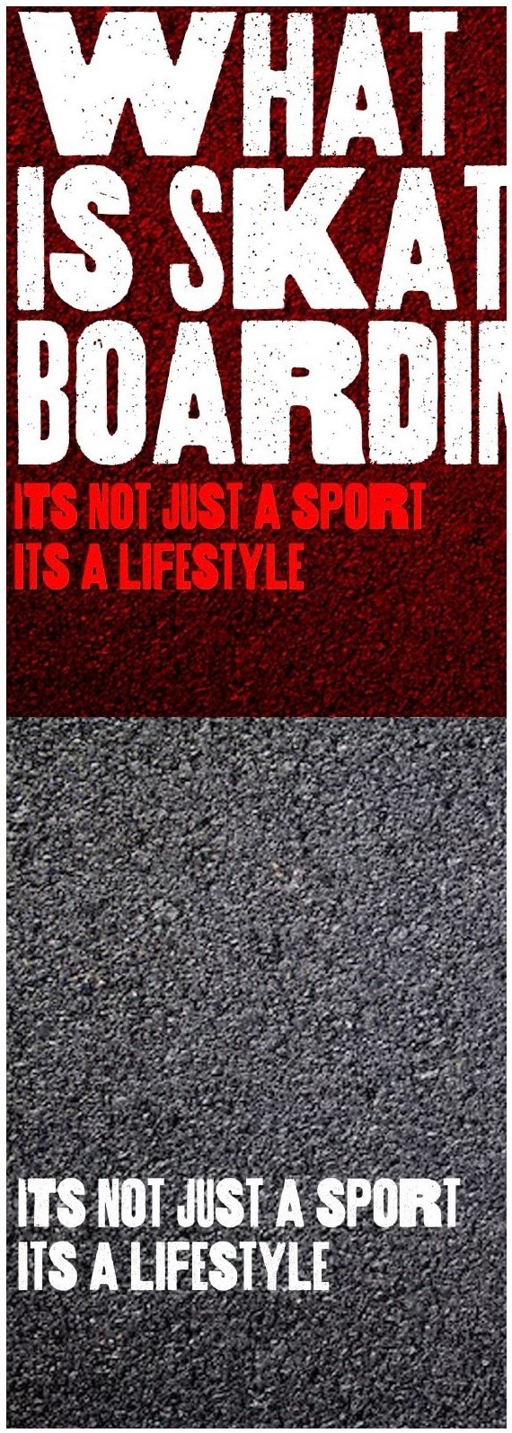 Poster — type knocked out of grip tape and asphalt