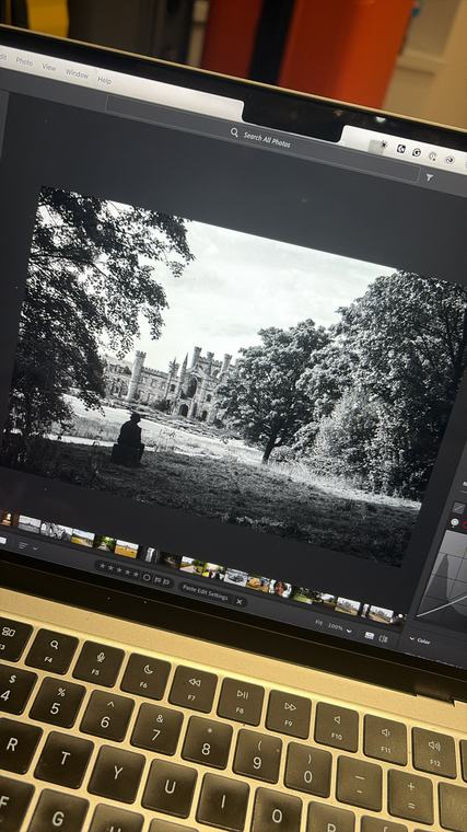 A frame being worked on