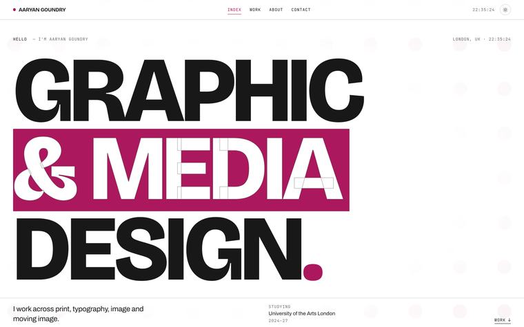 The site, on a desktop