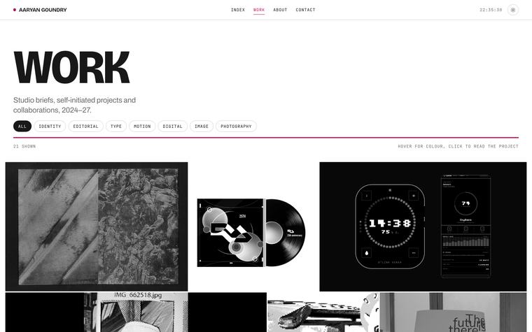 The site, on a desktop