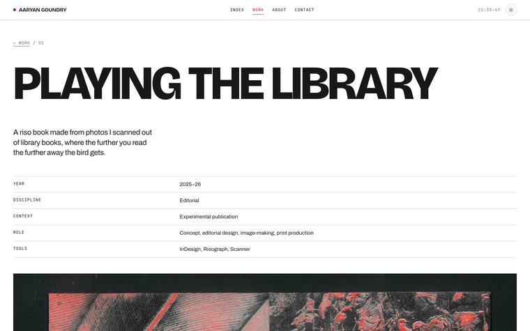 The site, on a desktop