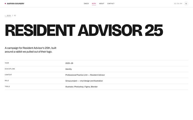 The site, on a desktop