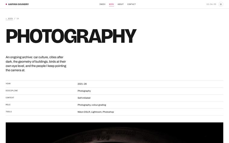 The site, on a desktop