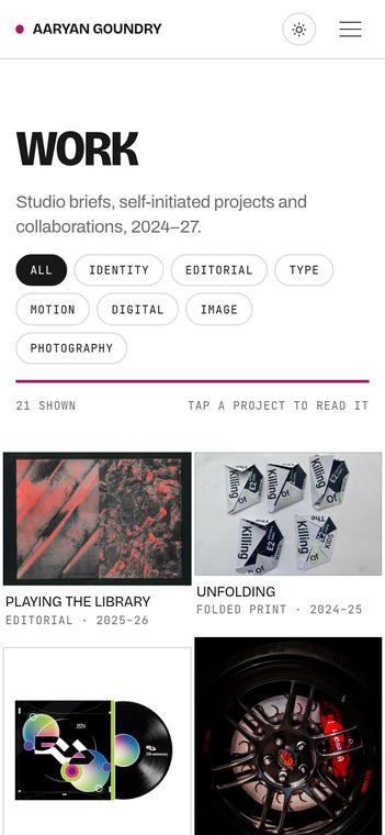 The same page, on a phone