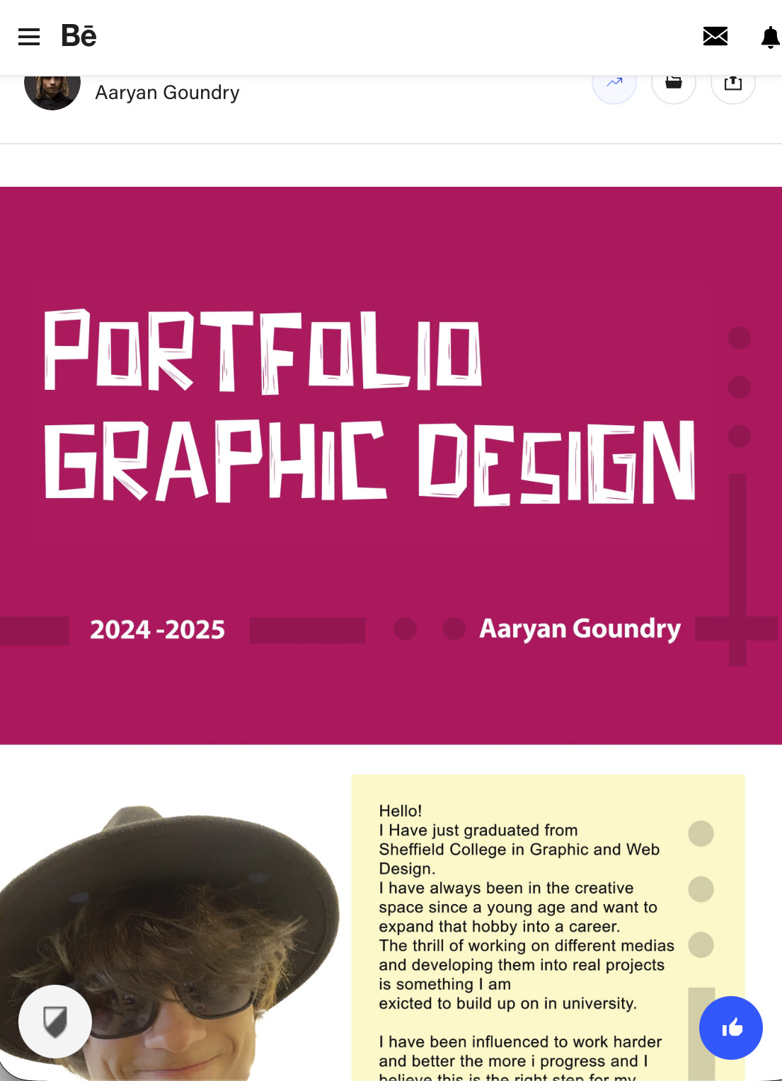 The old Behance portfolio