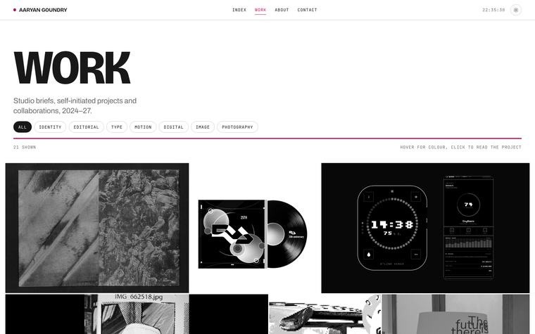 The site, work index