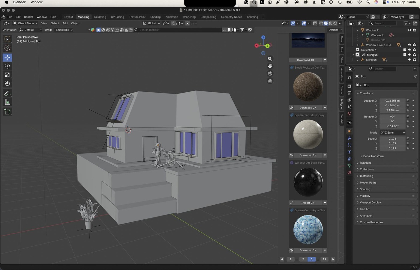 The first house, following the tutorial