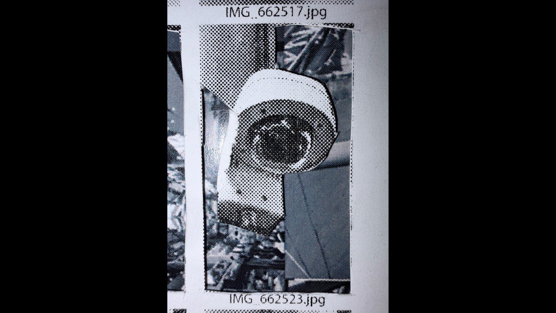 Riso frame — dome camera, cut and rescanned