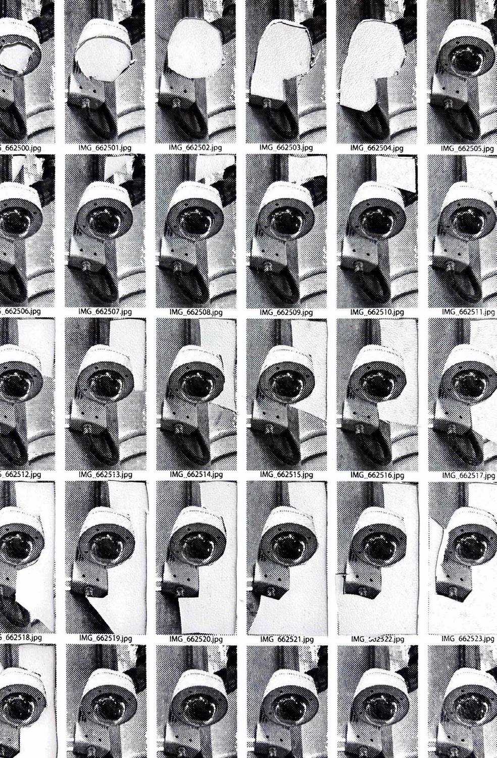 Every camera on the walk, printed as a sheet