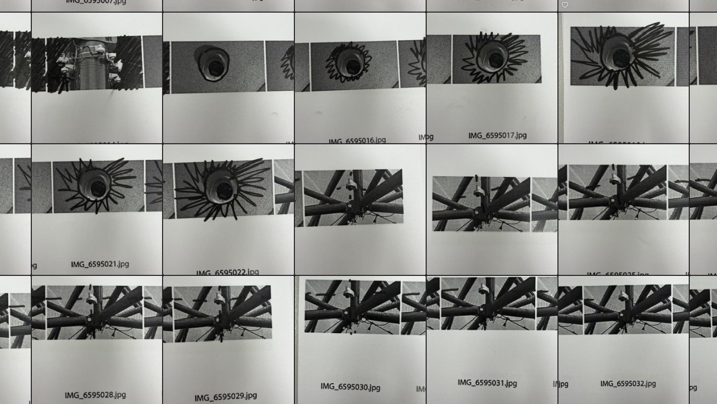 Early test — frames altered by hand with a pen